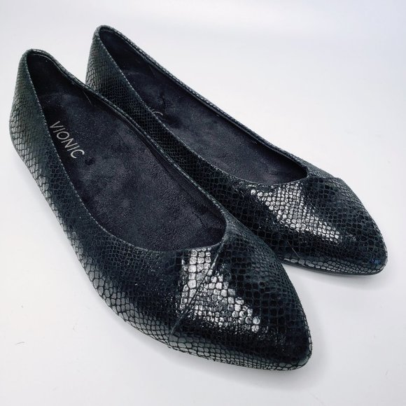Vionic Shoes - Vionic Gem Caballo Leather Pointed Toe Flats 7